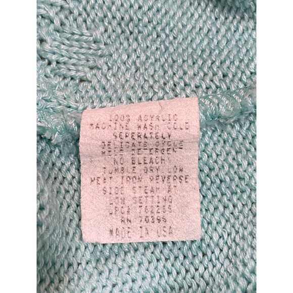 Sleeveless Embroidered Sweater Green Made In USA - Picture 3 of 5